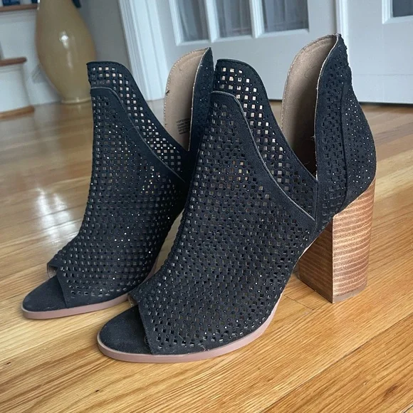 Sparkly Peep Toe Booties - Picture 1 of 7